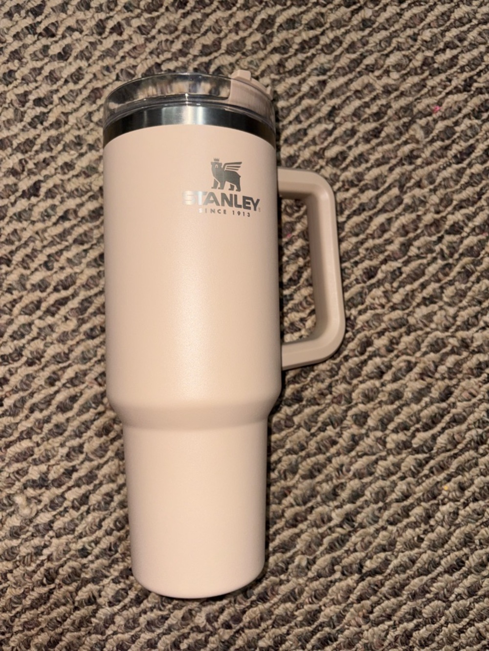 Stanley Light Beige Insulated Travel Tumbler with Handle